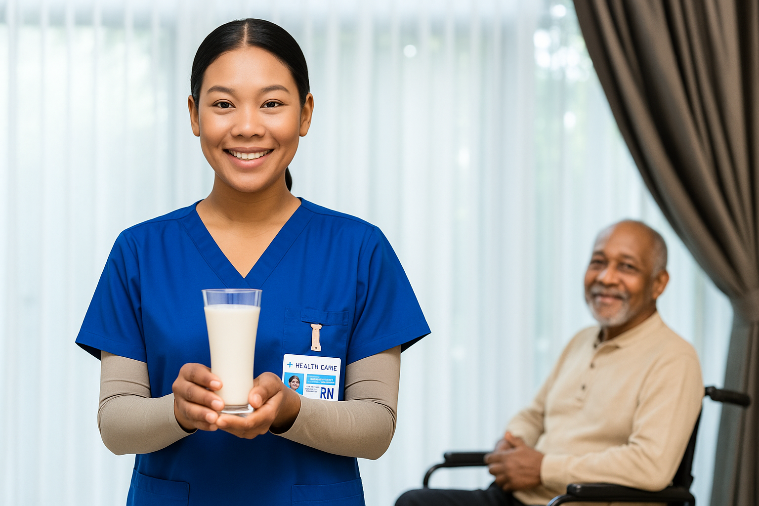 Professional caregiver providing personal care assistance in Crestwood home